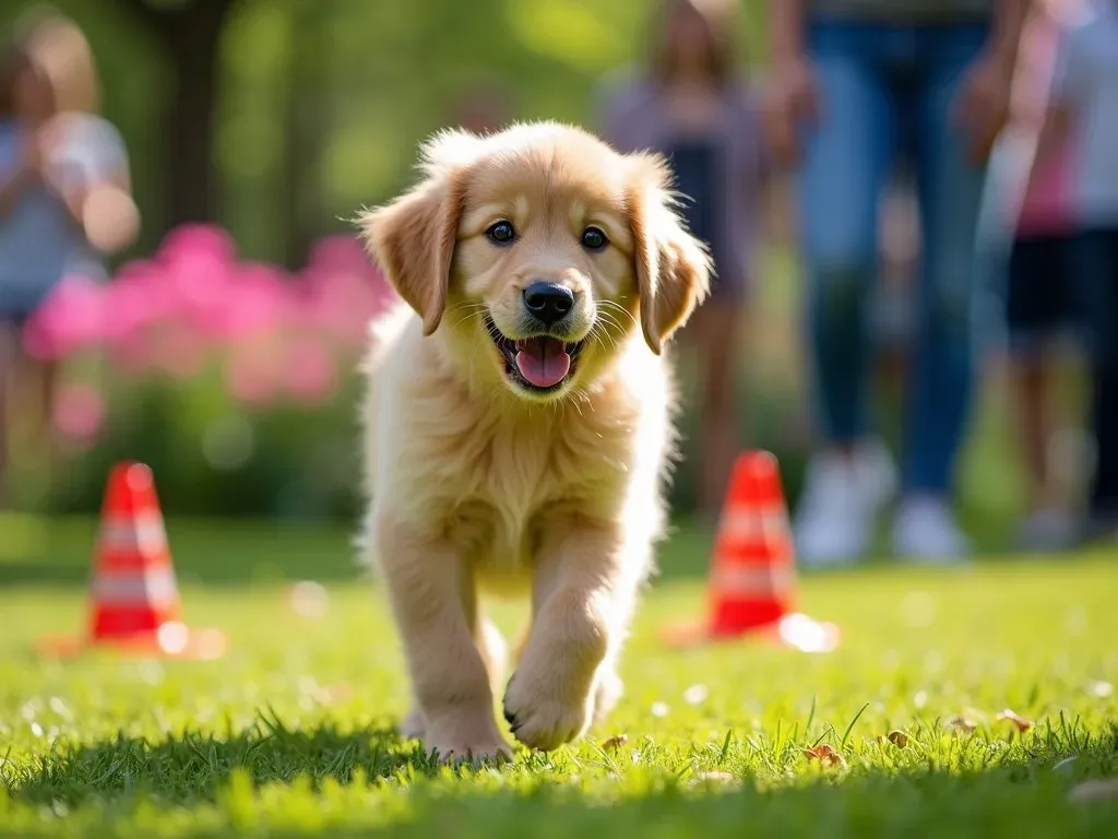 Golden Retriever entrenando