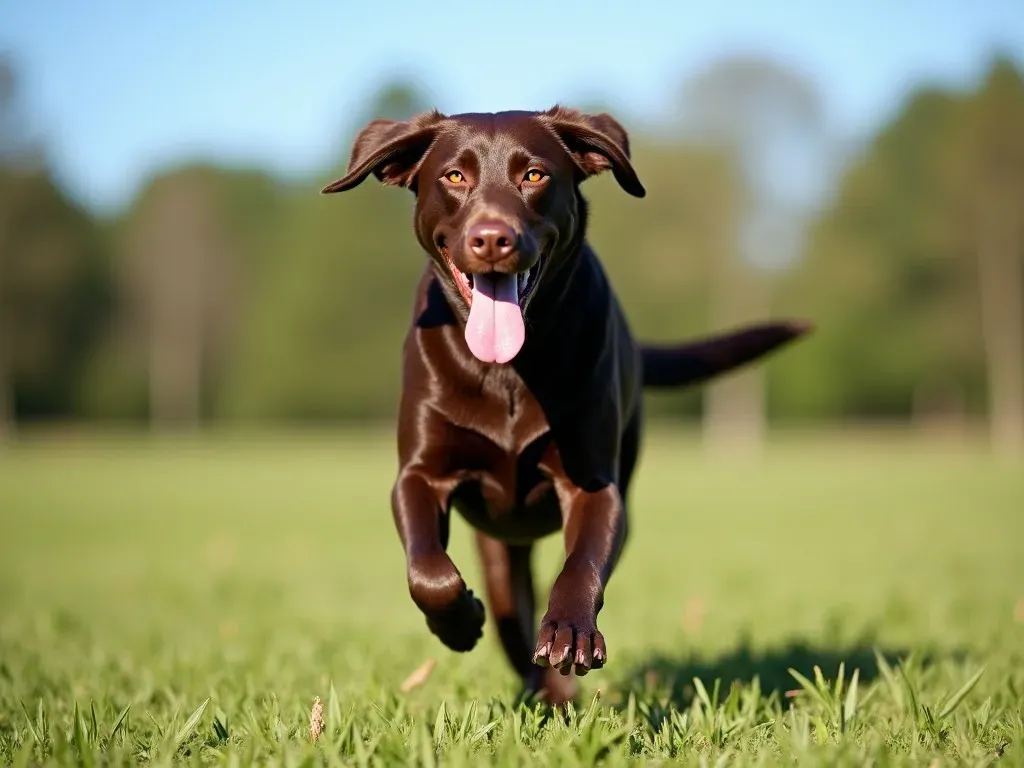 Labrador Chocolate en actividad