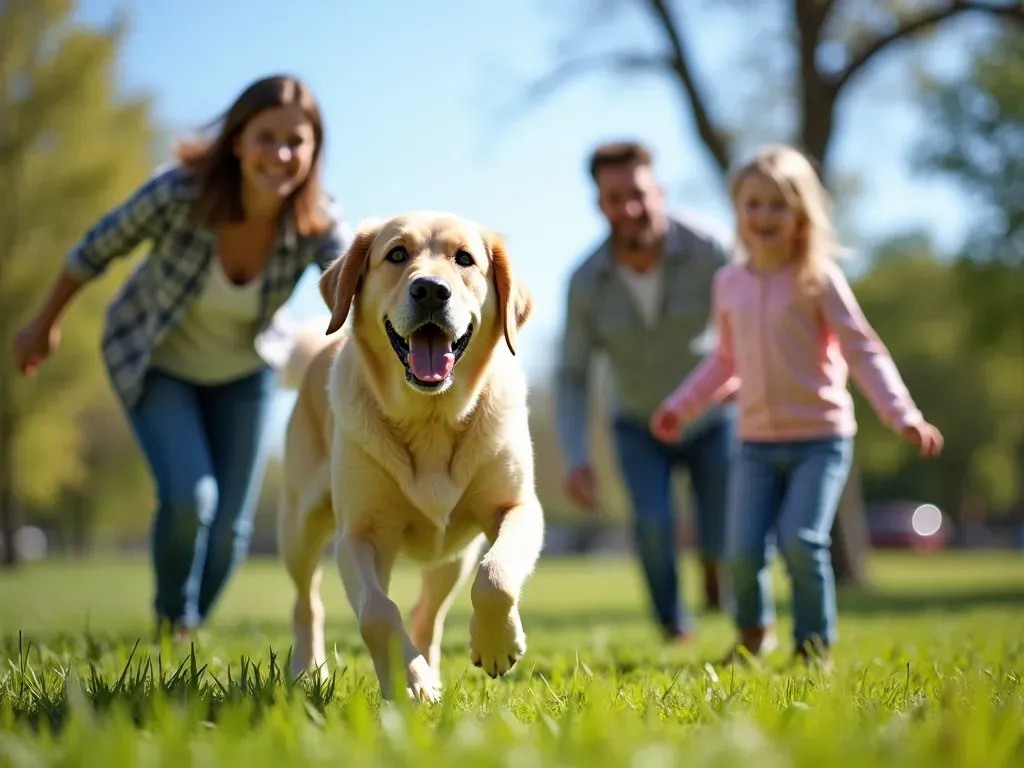 Labrador Retriever con familia